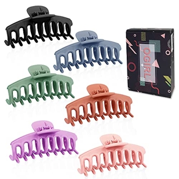 OGIRL 6 Pack Vibrant Big Hair Clips for Thick Hair