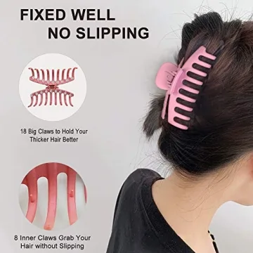 OGIRL 6 Pack Vibrant Big Hair Clips for Thick Hair