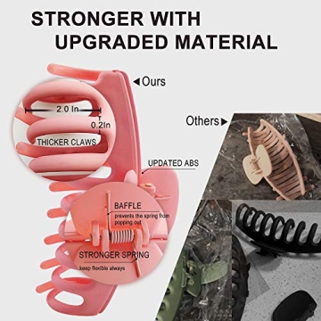 OGIRL 6 Pack Vibrant Big Hair Clips for Thick Hair