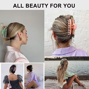 OGIRL 6 Pack Vibrant Big Hair Clips for Thick Hair