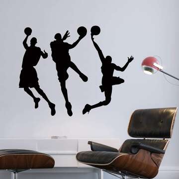 Basketball Players Wall Decal for Kids' Rooms