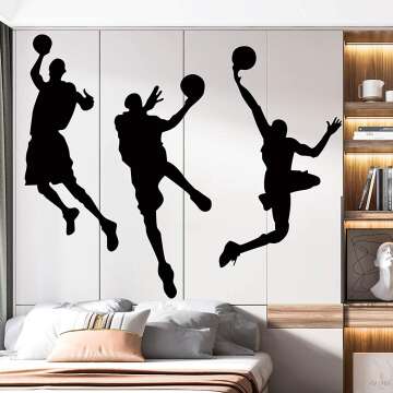 Basketball Players Wall Decal for Kids' Rooms