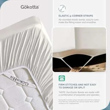 GOKOTTA King Size Bed Sheets 6 Piece Set, 100% Rayon Derived from Bamboo, Cooling for Hot Sleepers-Luxury Breathable Soft Sheets, Deep Pocket 16" Fitted Sheet with Elastic Corner Straps, Cream White