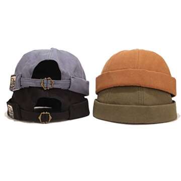 Zegoo Solid Color Beanie Casual Hat Soft Cap 4Pack