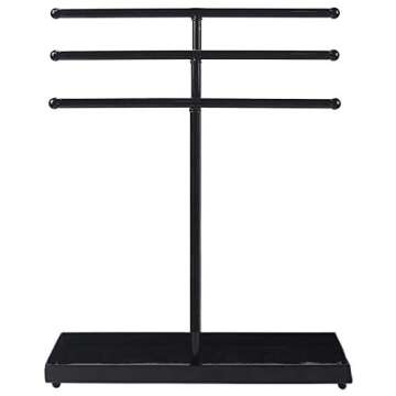 AUTODECO Jewelry Organizer Stand 3 Tier Tabletop Bracelet Rings Watches Necklace Display with Tray G...