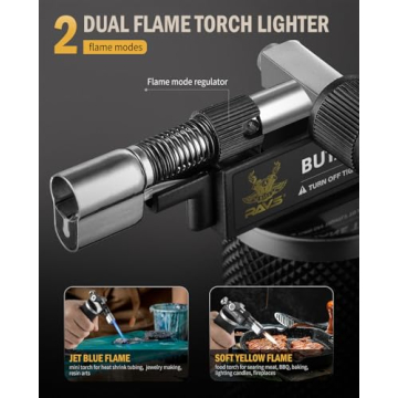 RAVS Durable Butane Torch Lighter for Cooking and Crafts