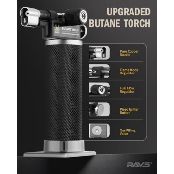 RAVS Durable Butane Torch Lighter for Cooking and Crafts