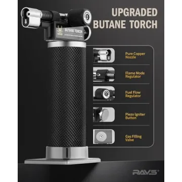 RAVS Durable Butane Torch Lighter for Cooking and Crafts