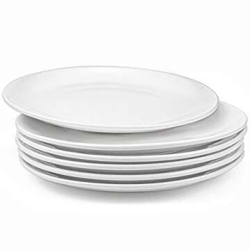 Foraineam 6 Pieces Round Porcelain Dinner Plates - 10 Inch Elegant Dinnerware