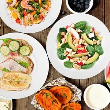 Foraineam 6 Pack Porcelain Dinner Plates - 10 Inch White