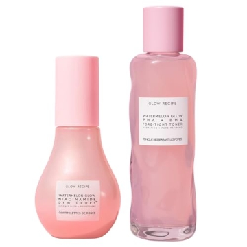 Glow Recipe Niacinamide Dew Drops Facial Serum & Illuminating Makeup Primer (40 ml) + Watermelon Glo...