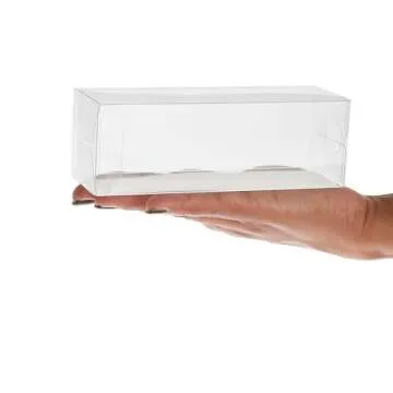 Juvale 50-Pack 2x2x6 Clear Boxes - Plastic Gift Boxes for Macaron, Candy, Treats, Wedding, Baby Shower, Birthday Party, Retail