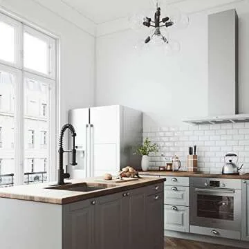 VIGO VG02001MBK1 19" H Edison Single-Handle with Pull-Down Sprayer Kitchen Faucet with Deck Plate in Matte Black