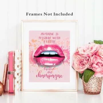 ZOQIPQO Fashion Makeup Art Print Painting for Women Gifts poster Pictures,Woman Makeup Wall Art,Makeup Room Canvas Wall Art,High Heel Shoes Perfume Canvas Prints,Set of 4(8"X10"in Unframed