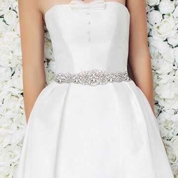 Yanstar Bridal Rhinestone Belt for Elegant Weddings