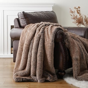 Luxury Brown Faux Fur Blanket for Cozy Comfort and Style