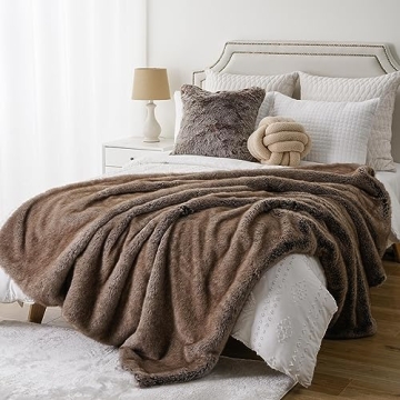 Luxury Brown Faux Fur Blanket for Cozy Comfort and Style