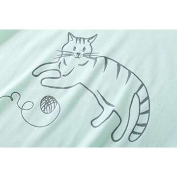 YIJIU Cute Cat Comfy Women's Pajamas Set - X-Large