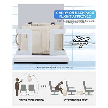 VGCUB Large Travel Backpack Bag for Women Men,Carry on Backpack,17 Inch Laptop Business Work Waterproof Backpack with Laptop Compartment,Person Item Flight Approved,Mochila de Viaje,White Large