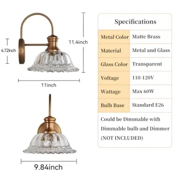Elegant HDDFL Brass Wall Sconce for Modern Decor