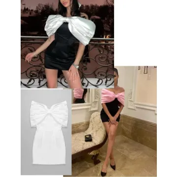 Luxurious Meilun Off Shoulder Bow Mini Dress for Parties