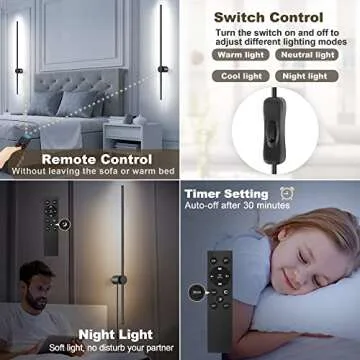 GOODATE Adjustable Wall Sconces with Remote Control