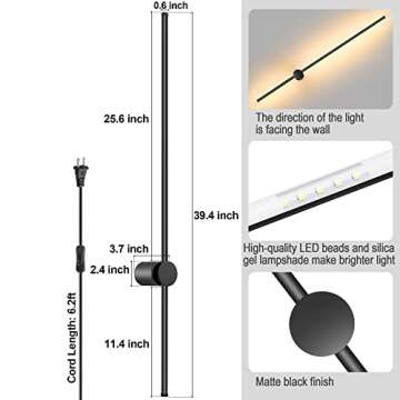 GOODATE Adjustable Wall Sconces with Remote Control