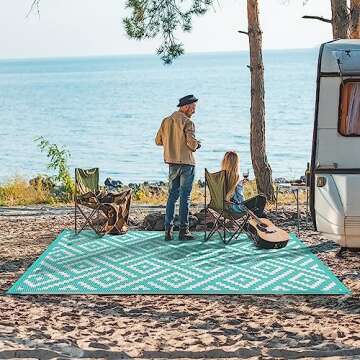 GENIMO Outdoor Rug for Patio Clearance, Waterproof Mat,Reversible Plastic Camping Rugs,Rv,Deck,Porch,Camper,Balcony,Backyard