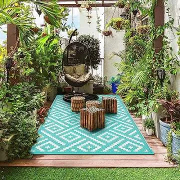 GENIMO Outdoor Rug for Patio Clearance, Waterproof Mat,Reversible Plastic Camping Rugs,Rv,Deck,Porch,Camper,Balcony,Backyard