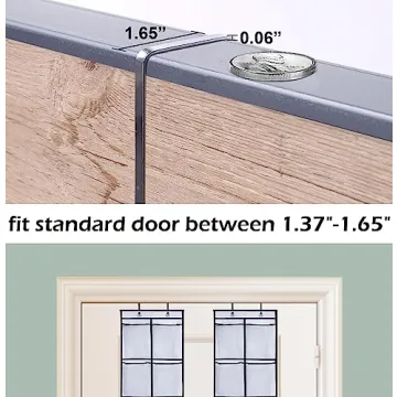 MISSLO Over The Door Shoe Organizer with 12 Pockets White