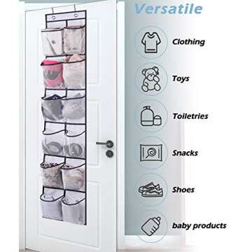 MISSLO Over The Door Shoe Organizer with 12 Pockets White