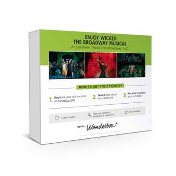 Wonderbox – Experience Gift – Wicked The Musical on Broadway – 2 Open Tickets – Easy and Fast Booking Online - Find Broadway Show Tickets
