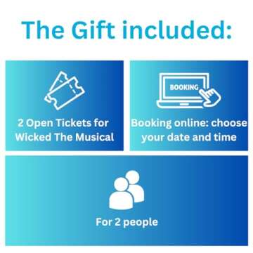 Wonderbox – Experience Gift – Wicked The Musical on Broadway – 2 Open Tickets – Easy and Fast Booking Online - Find Broadway Show Tickets