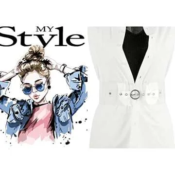 Elerevyo Women Clear Waist Belts, Wide Transparent Round Buckle PVC Waistband Belt for Dress 70-75cm/27.56-29.53" Clear