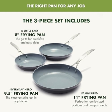 GreenPan Valencia Pro Fry Pan Set - Durable Nonstick Cookware