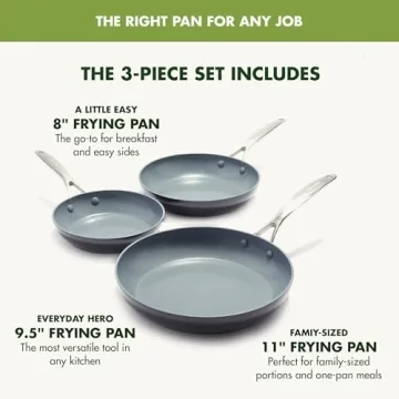 GreenPan Valencia Pro Fry Pan Set - Durable Nonstick Cookware