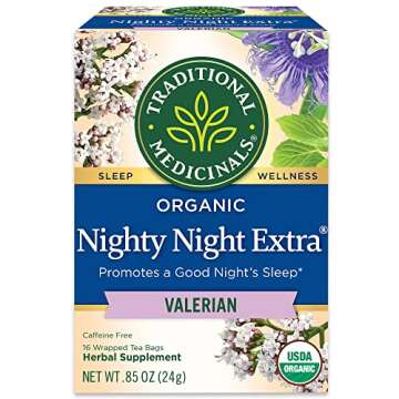 Traditional Medicinals Organic Nighty Night Extra with Valerian Herbal Tea, Promotes a Good Night’...