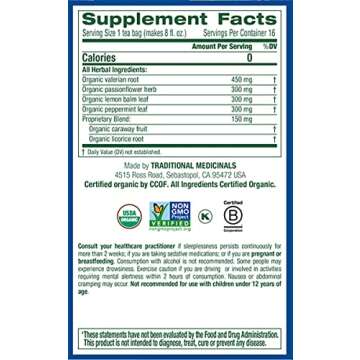 Traditional Medicinals Organic Nighty Night Extra with Valerian Herbal Tea, Promotes a Good Night’s Sleep, (Pack of 2) - 32 Tea Bags Total