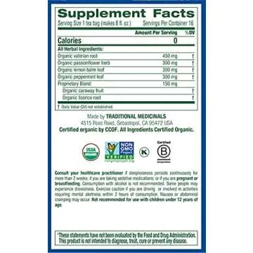 Traditional Medicinals Organic Nighty Night Extra with Valerian Herbal Tea, Promotes a Good Night’s Sleep, (Pack of 2) - 32 Tea Bags Total