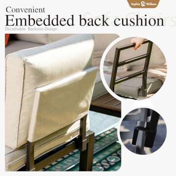 Sophia & William Outdoor Sectional Sofa with Cushions