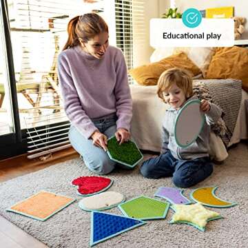 ODOXIA Sensory Mats for Autistic Children | Sensory Tiles for Kids | Sensory Wall Panel | Sensory Mats (Shapes) | Sensory Toys | Sensory Room Equipment | Sensory Disorder Toys for Tactile Play