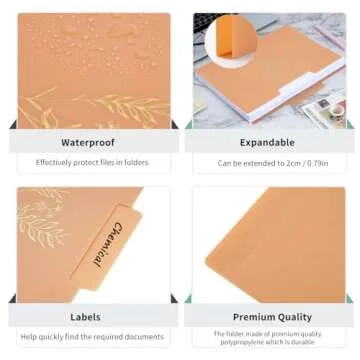 EOOUT 18 Pack Decorative File Folders Floral Cute Folders with Gold Foil Vintage Colored Poly File Folder 8.6 x 11.6 Inch 1/3 Cut Tab Letter Size for Office School Home