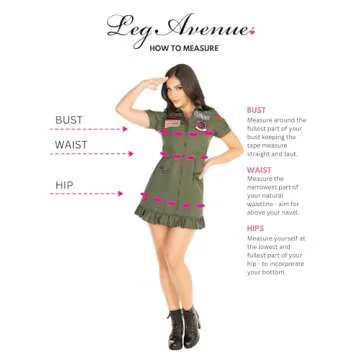 Leg Avenue womens Top Gun Flight Dress With Interchangeable Name Badges Â– Sexy Maverick Pilot Halloween fo Adult Sized Costumes, Khaki/Green, Medium US