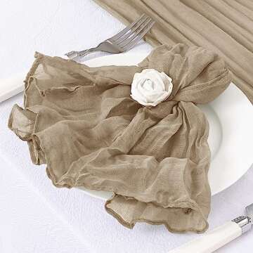 Elegant 50 Pack Cheesecloth Napkins for Weddings & Events