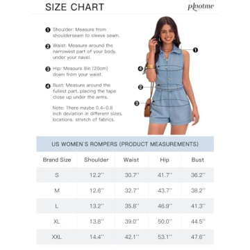Stylish PLNOTME Women's Sleeveless Denim Rompers for Summer
