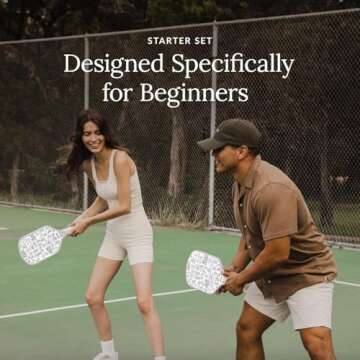 Dog Days Starter Set - Premium Pickleball Paddles and Four (4) Pickle Balls - Lightweight, Honeycomb...
