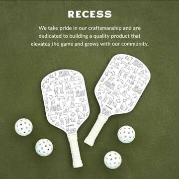 Dog Days Starter Set - Premium Pickleball Paddles and Four (4) Pickle Balls - Lightweight, Honeycomb Core & Comfort Grip Handles - Perfect for Beginners