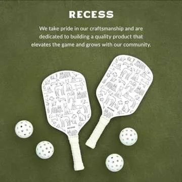 Dog Days Starter Set - Premium Pickleball Paddles and Four (4) Pickle Balls - Lightweight, Honeycomb Core & Comfort Grip Handles - Perfect for Beginners