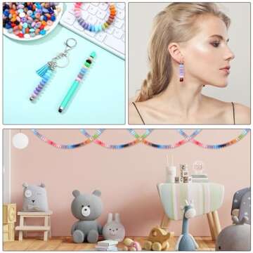 500 Remuuly Silicone Lentil Beads for DIY Crafts and Jewelry