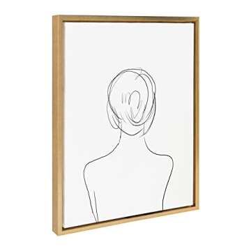 Kate and Laurel Sylvie Minimalist Woman Framed Canvas Wall Art by Teju Reval, 18x24 Gold